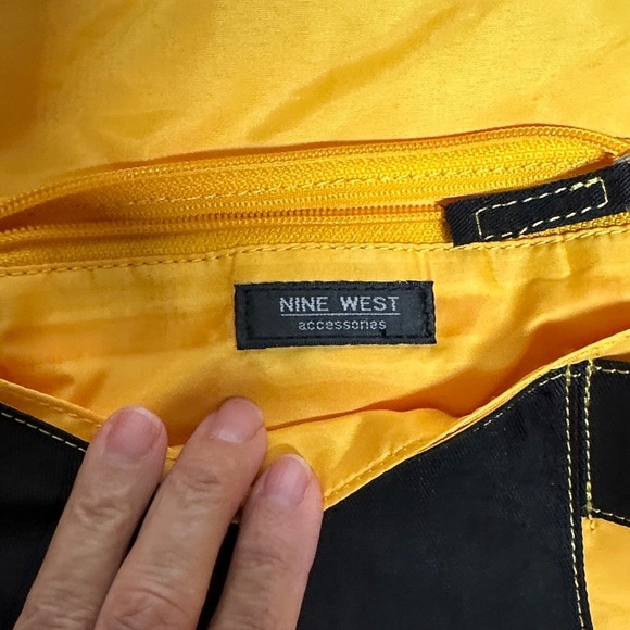 Nine West Black and Yellow Shoulder Bag Tote - Picture 9 of 16